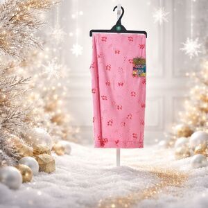 NWT Women’s Teens Pink Candy Cane Soft Plush Pajama Pants Holiday - Size XXL